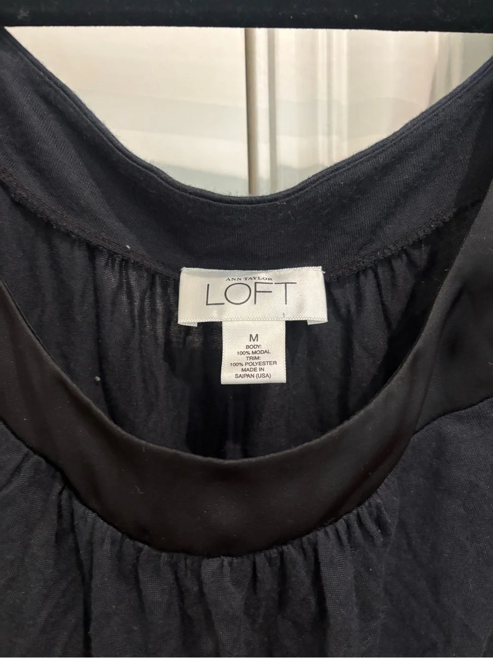 ⭐ LOFT Navy Blue Square Neck Puff Sleeve Blouse Size M Like New